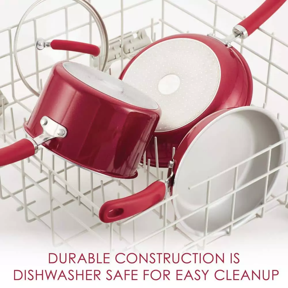 3 qt. Create Delicious Aluminum Nonstick Steam Set, Red Shimmer by Rachael Ray 6 3 qt. Create Delicious Aluminum Nonstick Steam Set, Red Shimmer by Rachael Ray - Image 4