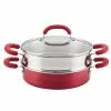 3 qt. Create Delicious Aluminum Nonstick Steam Set, Red Shimmer by Rachael Ray -Cookware Sales Shop rachael ray stock pots 12158 64 1000