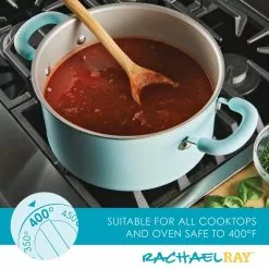 Create Delicious 6 qt. Aluminum Nonstick Stock Pot in Teal Shimmer with Glass Lid by Rachael Ray 14 Create Delicious 6 qt. Aluminum Nonstick Stock Pot in Teal Shimmer with Glass Lid by Rachael Ray -Cookware Sales Shop rachael ray stock pots 12165 1f 1000