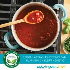 Create Delicious 6 qt. Aluminum Nonstick Stock Pot in Teal Shimmer with Glass Lid by Rachael Ray 15 Create Delicious 6 qt. Aluminum Nonstick Stock Pot in Teal Shimmer with Glass Lid by Rachael Ray -Cookware Sales Shop rachael ray stock pots 12165 44 1000