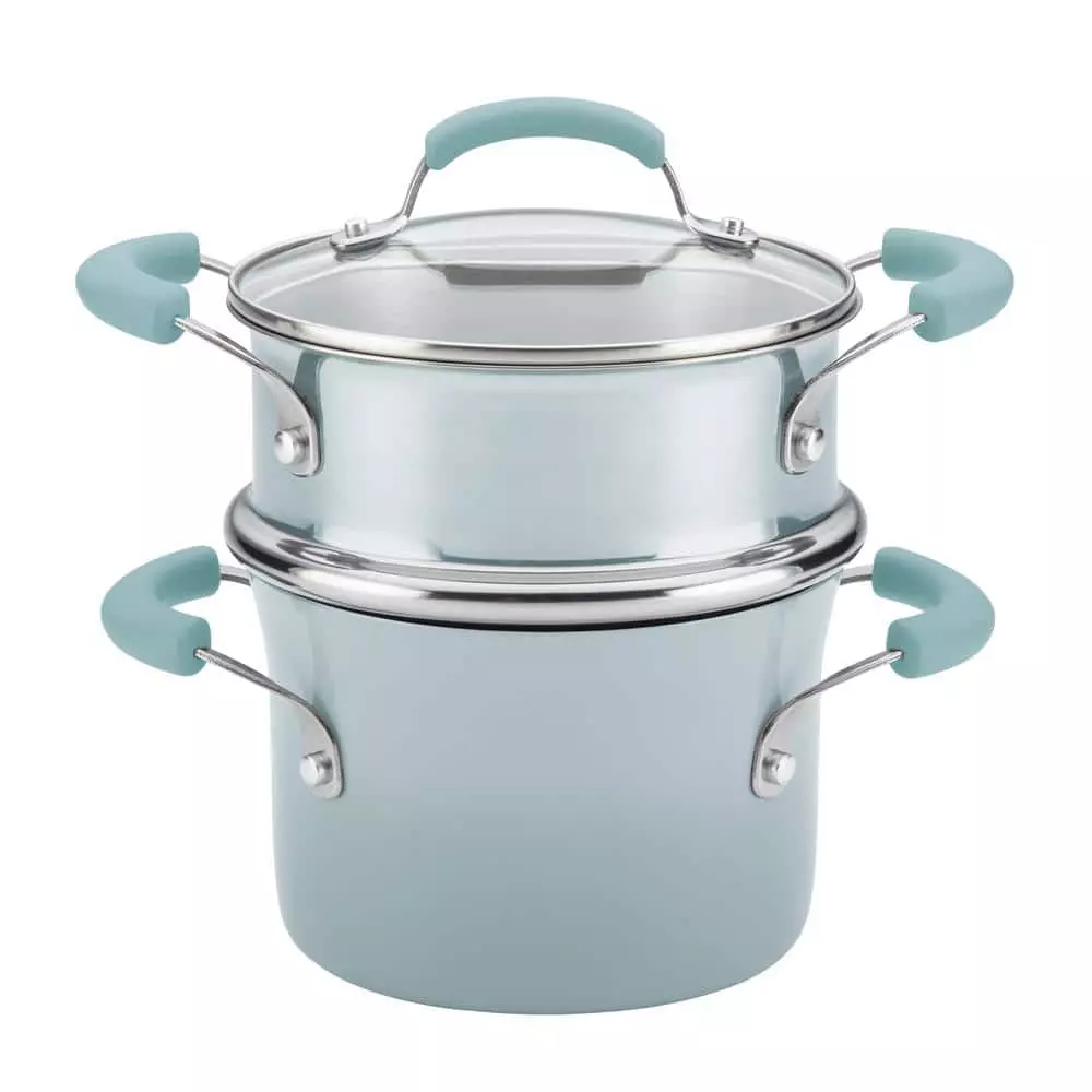 3 qt. Sky Blue Classic Brights Aluminum Steamer Insert Saucepot by Rachael Ray 3 3 qt. Sky Blue Classic Brights Aluminum Steamer Insert Saucepot by Rachael Ray