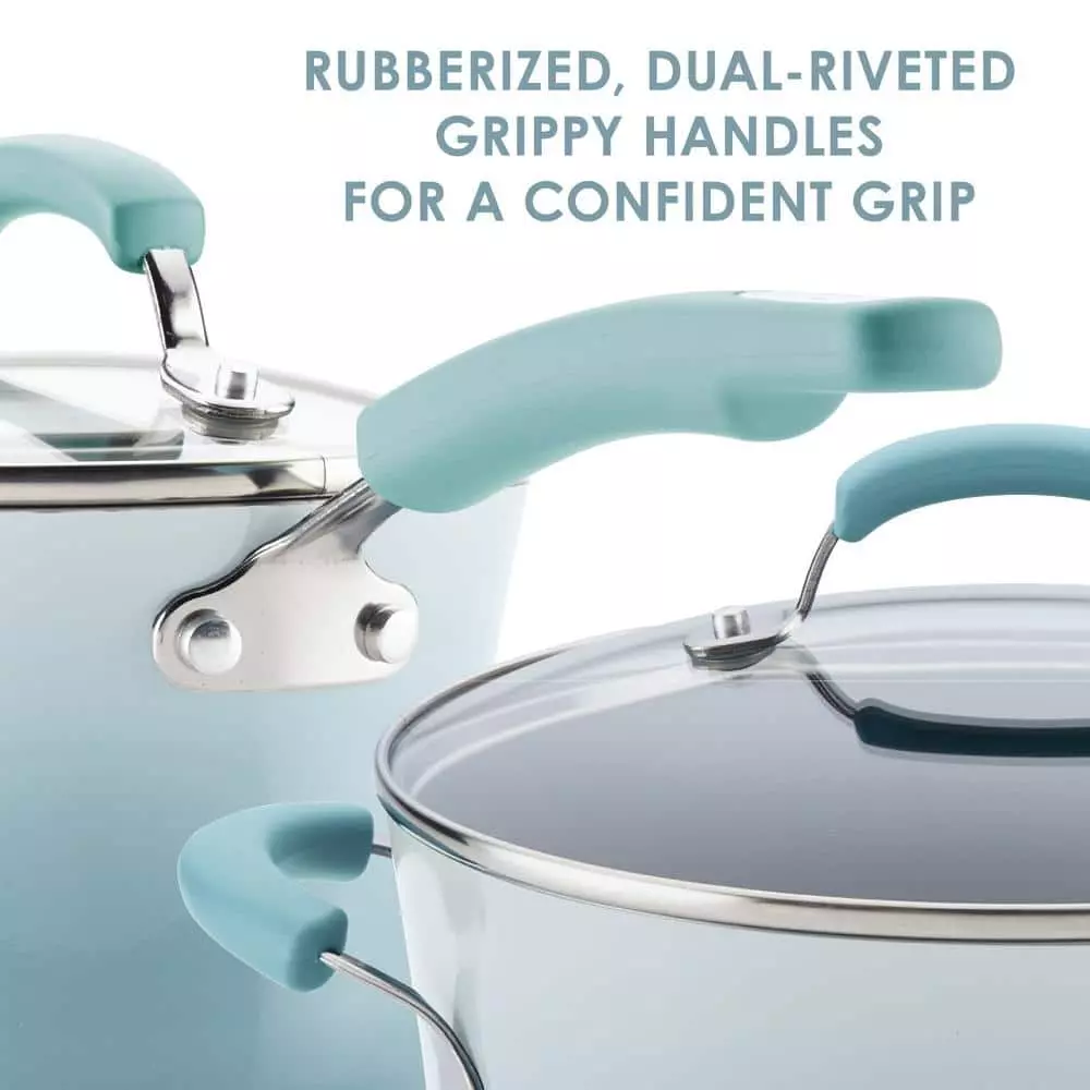 3 qt. Sky Blue Classic Brights Aluminum Steamer Insert Saucepot by Rachael Ray 4 3 qt. Sky Blue Classic Brights Aluminum Steamer Insert Saucepot by Rachael Ray - Image 2