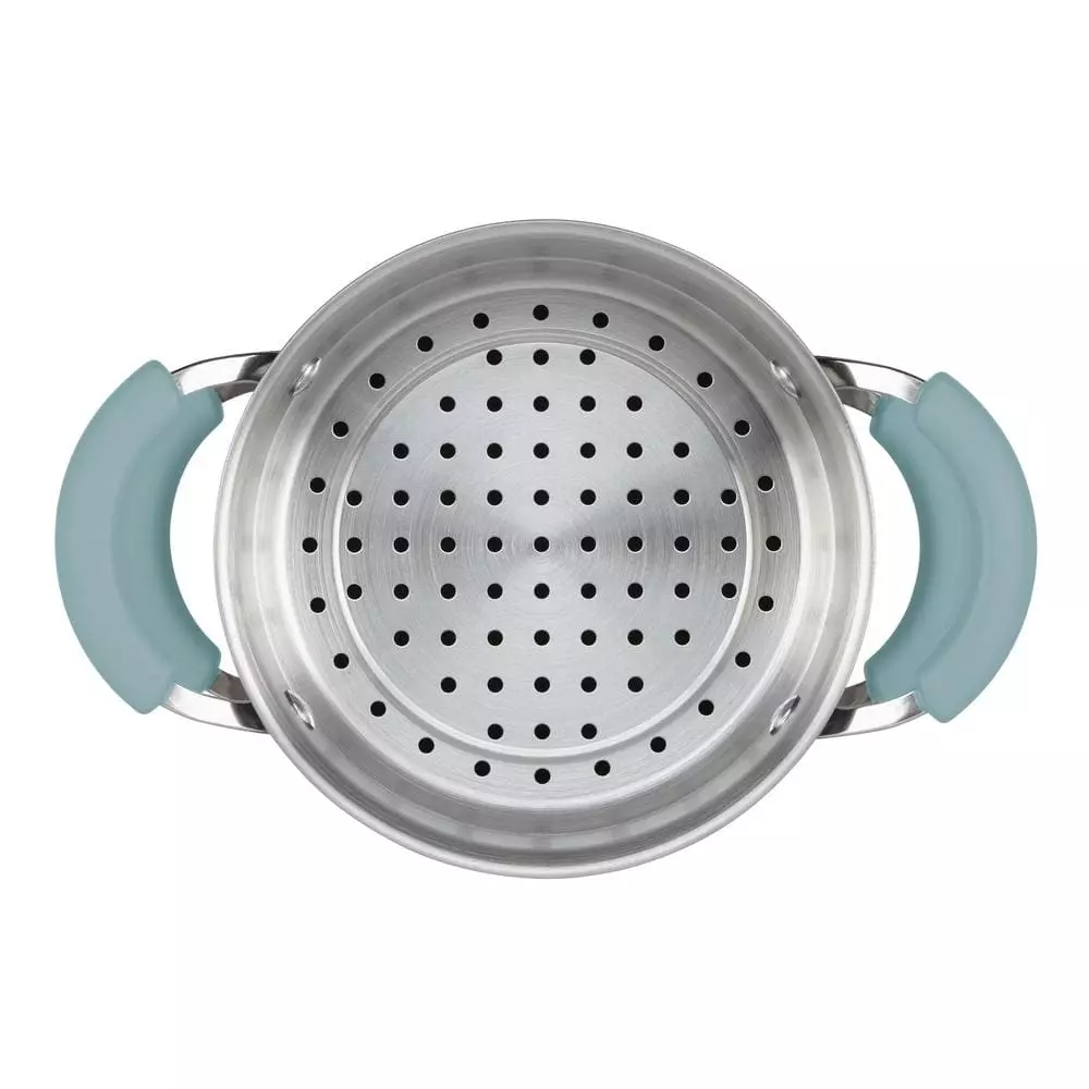 3 qt. Sky Blue Classic Brights Aluminum Steamer Insert Saucepot by Rachael Ray 8 3 qt. Sky Blue Classic Brights Aluminum Steamer Insert Saucepot by Rachael Ray - Image 6
