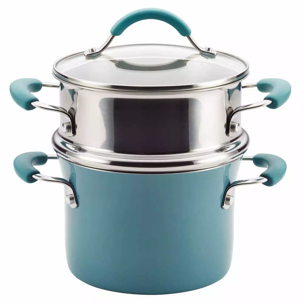 Cucina 3 Qt. Aluminum with Steamer by Rachael Ray 3 Cucina 3 Qt. Aluminum with Steamer by Rachael Ray