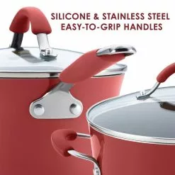 Cucina 3 Qt. Aluminum with Steamer by Rachael Ray 12 Cucina 3 Qt. Aluminum with Steamer by Rachael Ray -Cookware Sales Shop rachael ray stock pots 16800 1f 1000