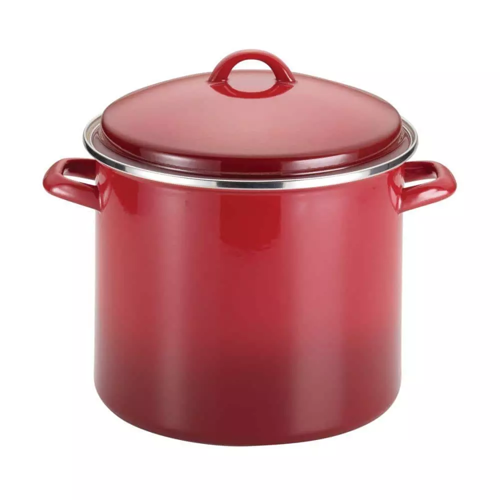 Classic Brights 12 qt. Steel Stock Pot in Red with Lid by Rachael Ray 3 Classic Brights 12 qt. Steel Stock Pot in Red with Lid by Rachael Ray