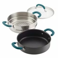 3 qt. Create Delicious Hard Anodized Aluminum Nonstick Steam Set, Gray by Rachael Ray -Cookware Sales Shop rachael ray stock pots 81151 76 1000