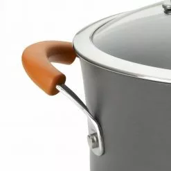 Classic Brights 8 qt. Hard-Anodized Aluminum Nonstick Stock Pot in Orange and Gray with Glass Lid by Rachael Ray 19 Classic Brights 8 qt. Hard-Anodized Aluminum Nonstick Stock Pot in Orange and Gray with Glass Lid by Rachael Ray -Cookware Sales Shop rachael ray stock pots 87393 76 1000