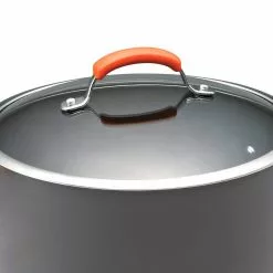 Classic Brights 10 qt. Hard-Anodized Aluminum Nonstick Stock Pot in Orange and Gray with Glass Lid by Rachael Ray -Cookware Sales Shop rachael ray stock pots 87497 4f 1000