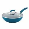 Classic Brights 11 in. Aluminum Nonstick Stir Fry Pan in Marine Blue Gradient with Glass Lid by Rachael Ray 1 Classic Brights 11 in. Aluminum Nonstick Stir Fry Pan in Marine Blue Gradient with Glass Lid by Rachael Ray -Cookware Sales Shop rachael ray woks stir fry pans 17648 64 1000