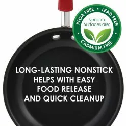 Classic Brights 11 in. Aluminum Nonstick Stir Fry Pan in Red Gradient with Glass Lid by Rachael Ray -Cookware Sales Shop rachael ray woks stir fry pans 17649 4f 1000