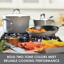 Classic Brights 11 in. Aluminum Nonstick Stir Fry Pan in Sea Salt Gray Gradient with Glass Lid by Rachael Ray -Cookware Sales Shop rachael ray woks stir fry pans 18805 c3 1000