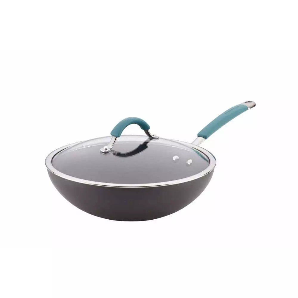 Cucina Hard-Anodized Stir-Fry Pan with Lid by Rachael Ray 3 Cucina Hard-Anodized Stir-Fry Pan with Lid by Rachael Ray