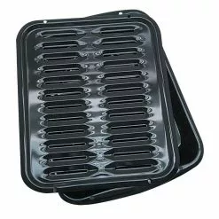 2-Piece Porcelain Broiler Pan in Black by Range Kleen