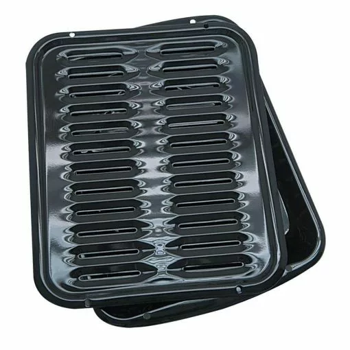 2-Piece Porcelain Broiler Pan in Black by Range Kleen -Cookware Sales Shop range kleen broiler pans bp102x 64 1000