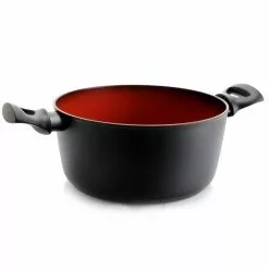 Terra-Cotta 4.75 qt. Round Aluminum Nonstick Dutch Oven in Red and Black by Tosca