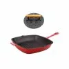 Neo 11 in. Cast Iron Grill Pan in Red with Bacon Press by BergHOFF 2 Neo 11 in. Cast Iron Grill Pan in Red with Bacon Press by BergHOFF -Cookware Sales Shop red berghoff grill pans 2211793 64 1000