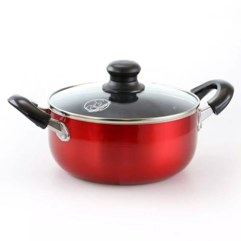 8 qt. Round Aluminum Nonstick Dutch Oven in Red with Glass Lid by Better Chef 3 8 qt. Round Aluminum Nonstick Dutch Oven in Red with Glass Lid by Better Chef