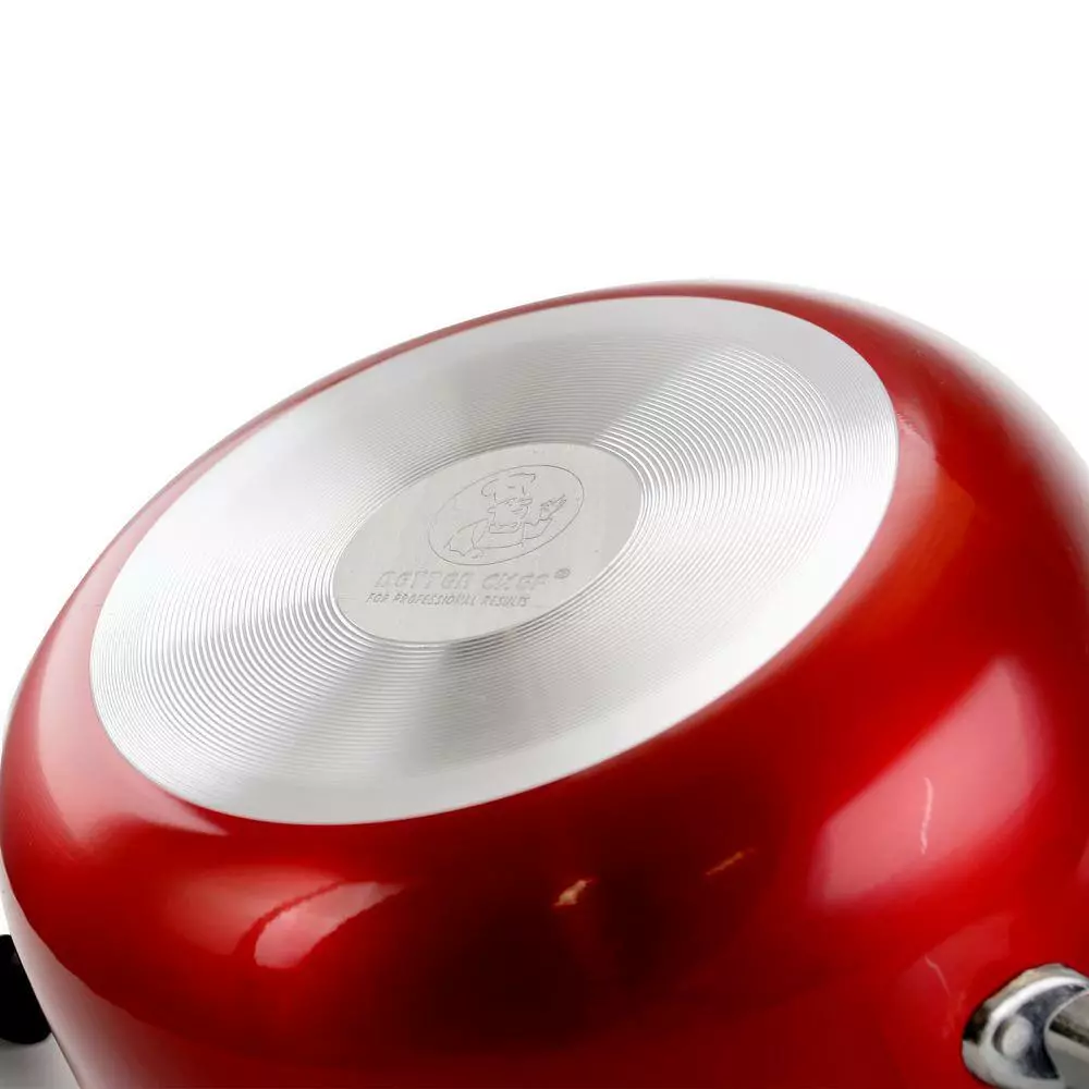 8 qt. Round Aluminum Nonstick Dutch Oven in Red with Glass Lid by Better Chef 4 8 qt. Round Aluminum Nonstick Dutch Oven in Red with Glass Lid by Better Chef - Image 2