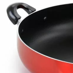16 in. Red Aluminum Deep Fryer Frying Pan with Glass Lid by Better Chef -Cookware Sales Shop red better chef skillets 985117960m 1f 1000