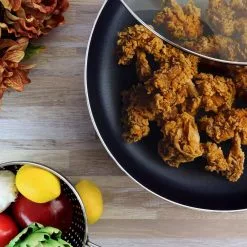 16 in. Red Aluminum Deep Fryer Frying Pan with Glass Lid by Better Chef -Cookware Sales Shop red better chef skillets 985117960m 31 1000