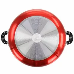 16 in. Red Aluminum Deep Fryer Frying Pan with Glass Lid by Better Chef -Cookware Sales Shop red better chef skillets 985117960m 4f 1000