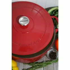 French Enameled 7.1 qt. Round Cast Iron Dutch Oven in Red with Lid by Chasseur 12 French Enameled 7.1 qt. Round Cast Iron Dutch Oven in Red with Lid by Chasseur -Cookware Sales Shop red chasseur dutch ovens ci 3728 rd ci 153 44 1000