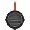 French Enameled 11 in. Cast Iron Grill Pan in Red by Chasseur -Cookware Sales Shop red chasseur grill pans ci 3160r ci 38 64 1000
