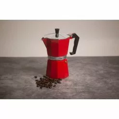 "Classico" 15 fl. oz. 6-Cup Red Cast Aluminum Espresso Maker by Cilio -Cookware Sales Shop red cilio tea kettles c321319 31 1000