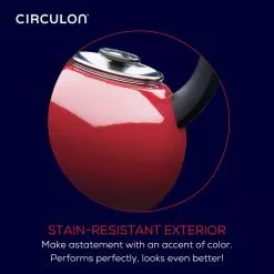 8-Cup Enamel on Steel Induction Stovetop Teakettle with Flip-Up Spout by Circulon 9 8-Cup Enamel on Steel Induction Stovetop Teakettle with Flip-Up Spout by Circulon -Cookware Sales Shop red circulon tea kettles 48170 4f 1000