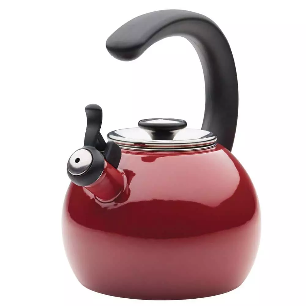 8-Cup Enamel on Steel Induction Stovetop Teakettle with Flip-Up Spout by Circulon 3 8-Cup Enamel on Steel Induction Stovetop Teakettle with Flip-Up Spout by Circulon