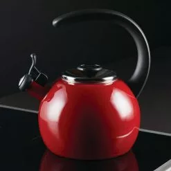 8-Cup Enamel on Steel Induction Stovetop Teakettle with Flip-Up Spout by Circulon 8 8-Cup Enamel on Steel Induction Stovetop Teakettle with Flip-Up Spout by Circulon -Cookware Sales Shop red circulon tea kettles 48170 c3 1000