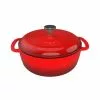 3 qt. Round Cast Iron Nonstick Casserole Dish in Red with Lid by Classic Cuisine 1 3 qt. Round Cast Iron Nonstick Casserole Dish in Red with Lid by Classic Cuisine -Cookware Sales Shop red classic cuisine dutch ovens hw031093 64 1000