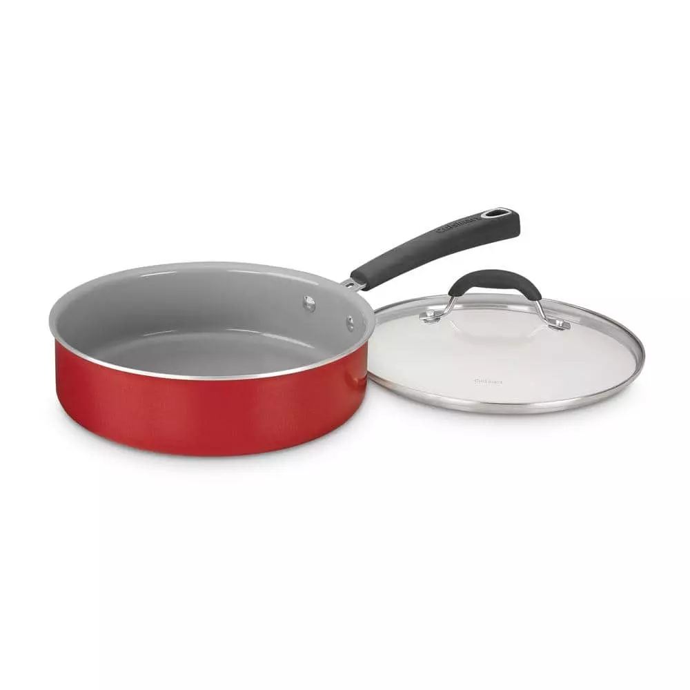 Advantage XT 11-Piece Aluminum Ceramic Nonstick Cookware Set in Red by Cuisinart 6 Advantage XT 11-Piece Aluminum Ceramic Nonstick Cookware Set in Red by Cuisinart - Image 4