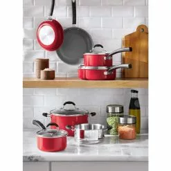 Advantage XT 11-Piece Aluminum Ceramic Nonstick Cookware Set in Red by Cuisinart 15 Advantage XT 11-Piece Aluminum Ceramic Nonstick Cookware Set in Red by Cuisinart -Cookware Sales Shop red cuisinart pot pan sets 54c 11r 31 1000