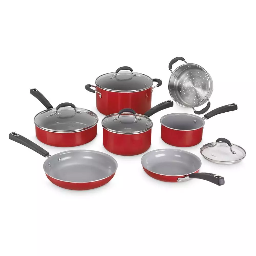 Advantage XT 11-Piece Aluminum Ceramic Nonstick Cookware Set in Red by Cuisinart 3 Advantage XT 11-Piece Aluminum Ceramic Nonstick Cookware Set in Red by Cuisinart