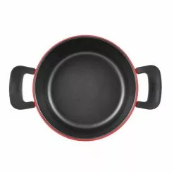 4.5 qt. Cast Aluminum Dutch Oven in Retro Red with Lid by BERGNER 13 4.5 qt. Cast Aluminum Dutch Oven in Retro Red with Lid by BERGNER -Cookware Sales Shop red dutch ovens bgus14007red 4f 1000