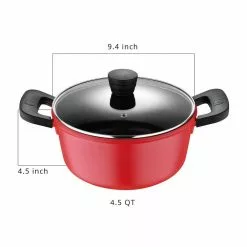 4.5 qt. Cast Aluminum Dutch Oven in Retro Red with Lid by BERGNER 12 4.5 qt. Cast Aluminum Dutch Oven in Retro Red with Lid by BERGNER -Cookware Sales Shop red dutch ovens bgus14007red c3 1000