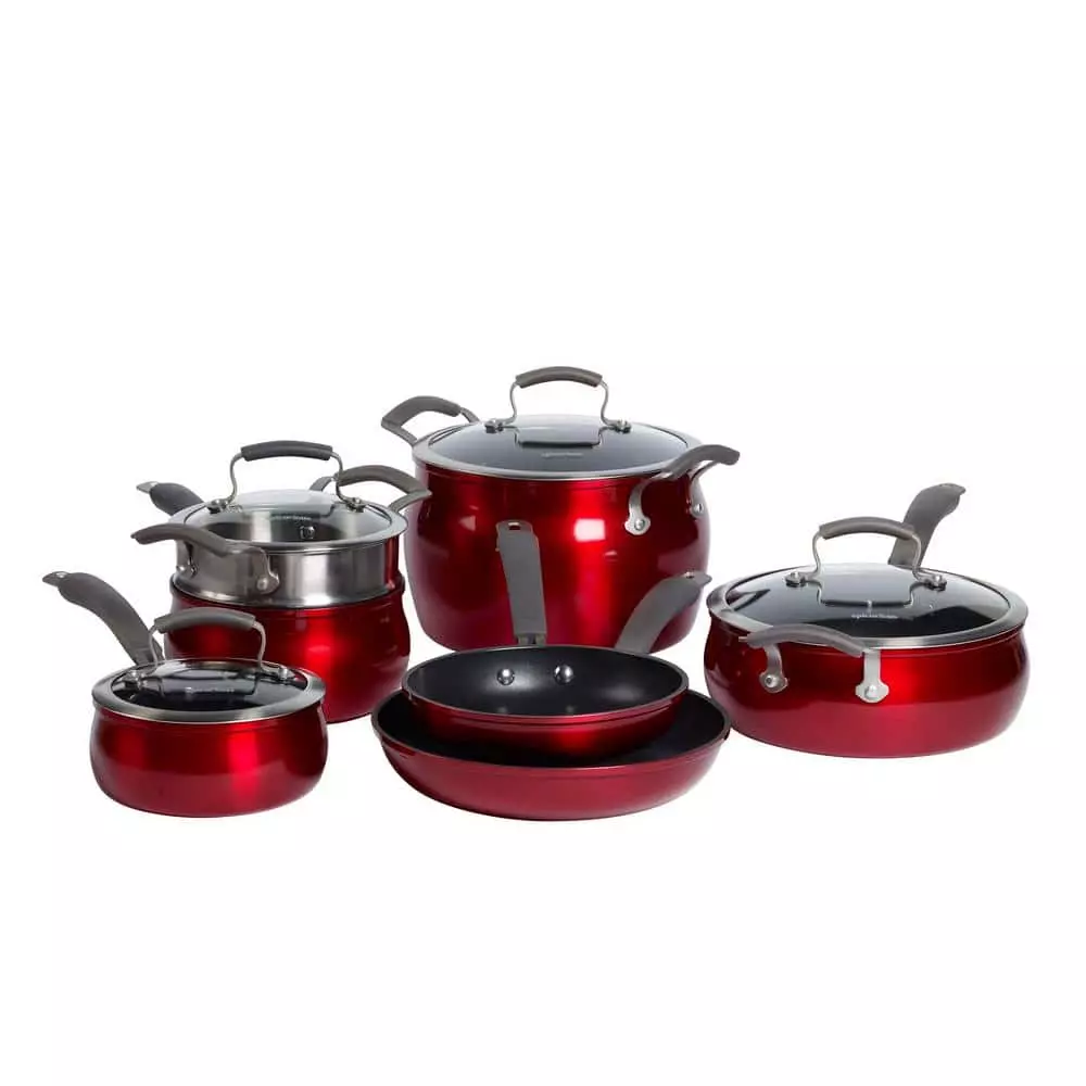 Translucent 11-Piece Hard-Anodized Aluminum Nonstick Cookware Set in Red by Epicurious 3 Translucent 11-Piece Hard-Anodized Aluminum Nonstick Cookware Set in Red by Epicurious