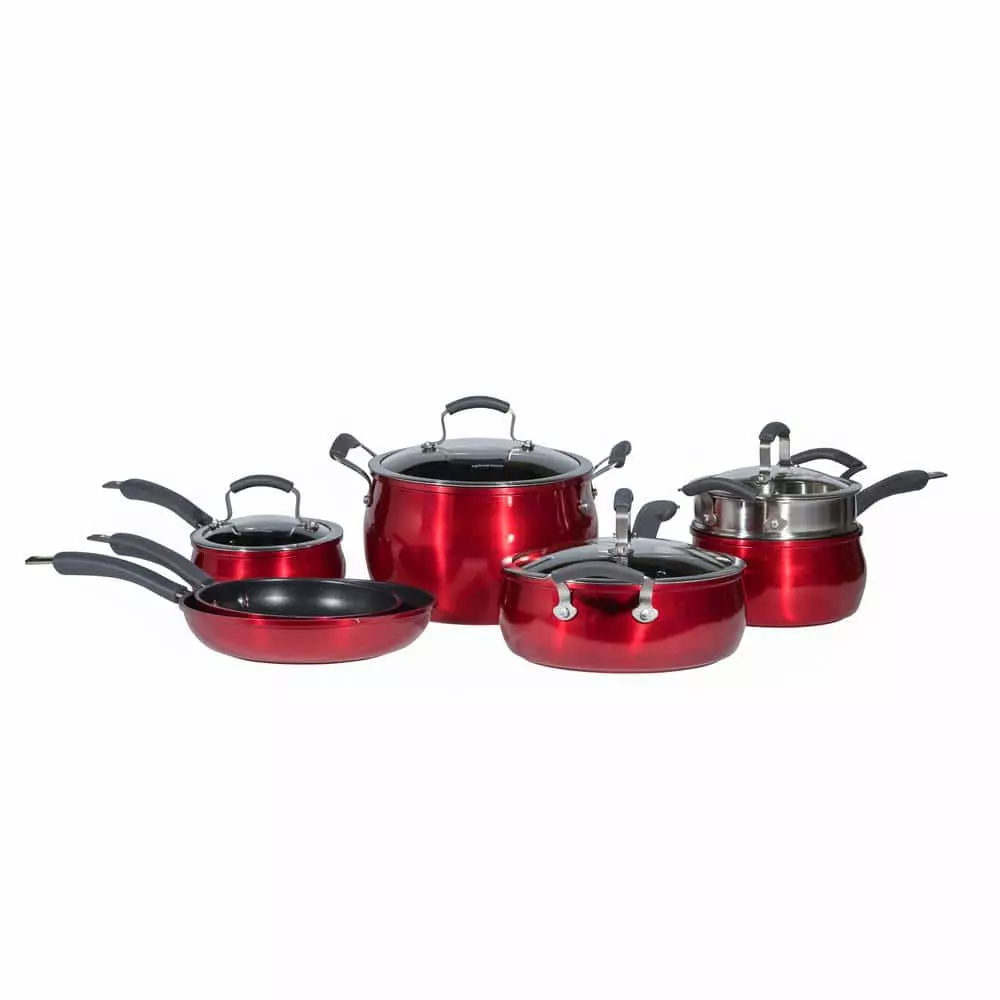 Translucent 11-Piece Hard-Anodized Aluminum Nonstick Cookware Set in Red by Epicurious 5 Translucent 11-Piece Hard-Anodized Aluminum Nonstick Cookware Set in Red by Epicurious - Image 3