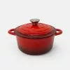 2.8 qt. Cast Iron Casserole Pan and Lid with Red Enamel Coating by ExcelSteel 1 2.8 qt. Cast Iron Casserole Pan and Lid with Red Enamel Coating by ExcelSteel -Cookware Sales Shop red excelsteel dutch ovens 443 64 1000