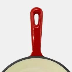 3-Piece Cast Iron Skillet Set with Red Enamel Coating by ExcelSteel -Cookware Sales Shop red excelsteel skillets 447 4f 1000