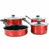 Cardinal 7-Piece Red Nonstick Steel Cookware Set by Gibson 1 Cardinal 7-Piece Red Nonstick Steel Cookware Set by Gibson -Cookware Sales Shop red gibson pot pan sets 985115558m 64 1000
