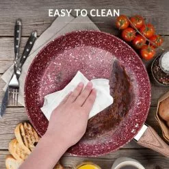 CSK 4-Pieces 10. in and 12. in Red Granite Aluminum Nonstick Induction Compatible Frying Pan Set with Lids by Unbranded 8 CSK 4-Pieces 10. in and 12. in Red Granite Aluminum Nonstick Induction Compatible Frying Pan Set with Lids by Unbranded -Cookware Sales Shop red granite skillets 80396 4f 1000