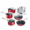 10-Piece Aluminum Red Ultra-Durable Non-Stick Diamond Infused Cookware Set with Glass Lids by GRANITESTONE 1 10-Piece Aluminum Red Ultra-Durable Non-Stick Diamond Infused Cookware Set with Glass Lids by GRANITESTONE -Cookware Sales Shop red granitestone pot pan sets 7208 64 1000