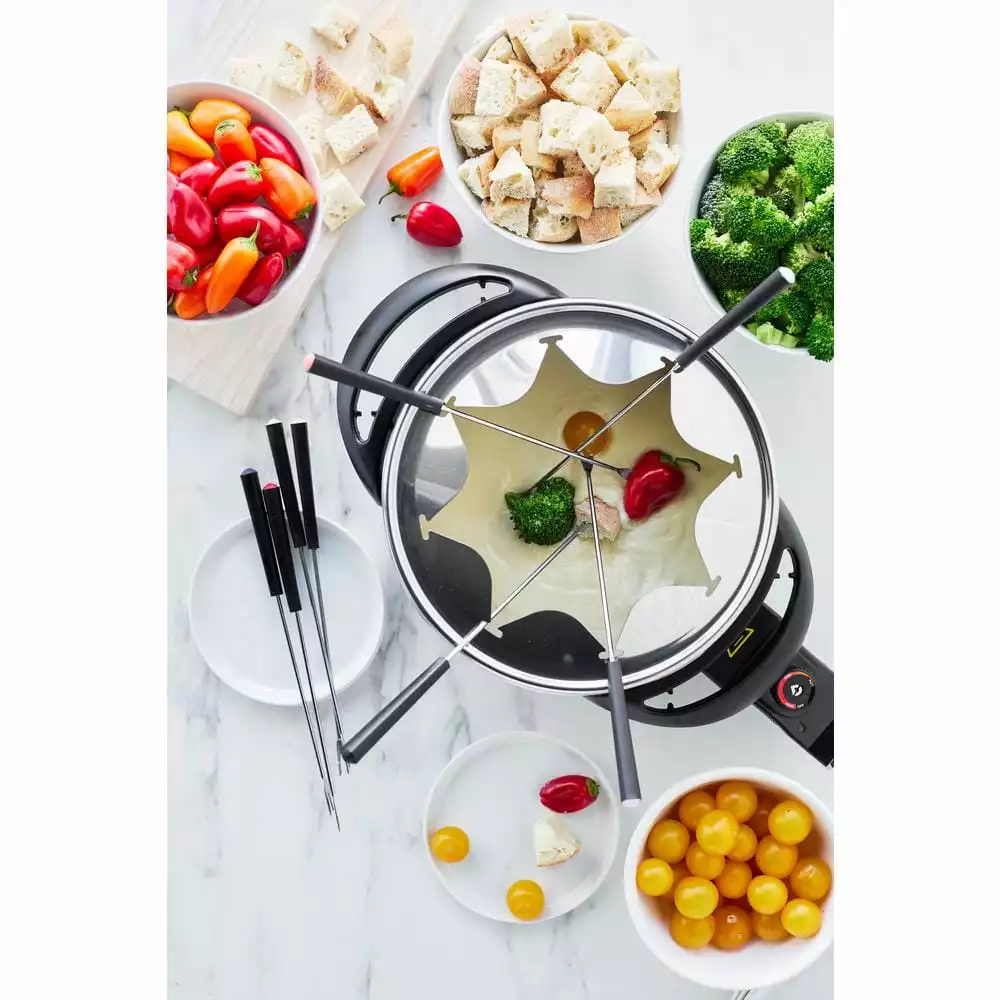 3 qt. Ceramic Non-Stick Multi-Use Fondue Pot Set with 8 Fondue Forks in Red by GreenLife 5 3 qt. Ceramic Non-Stick Multi-Use Fondue Pot Set with 8 Fondue Forks in Red by GreenLife - Image 3