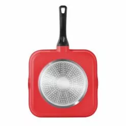 11. in Aluminum Nonstick Grill Pan in Red by BERGNER 11 11. in Aluminum Nonstick Grill Pan in Red by BERGNER -Cookware Sales Shop red grill pans bgus14003red 4f 1000