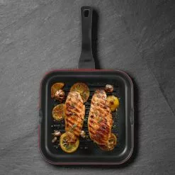 11. in Aluminum Nonstick Grill Pan in Red by BERGNER 15 11. in Aluminum Nonstick Grill Pan in Red by BERGNER -Cookware Sales Shop red grill pans bgus14003red 76 1000