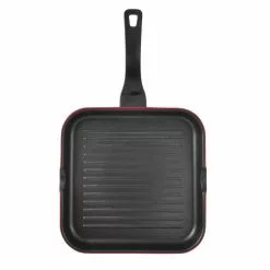 11. in Aluminum Nonstick Grill Pan in Red by BERGNER 14 11. in Aluminum Nonstick Grill Pan in Red by BERGNER -Cookware Sales Shop red grill pans bgus14003red fa 1000