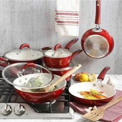 Arlington 12-Piece Aluminum Ceramic Nonstick Cookware Set in Red by KENMORE 7 Arlington 12-Piece Aluminum Ceramic Nonstick Cookware Set in Red by KENMORE -Cookware Sales Shop red kenmore pot pan sets 985114021m 31 1000